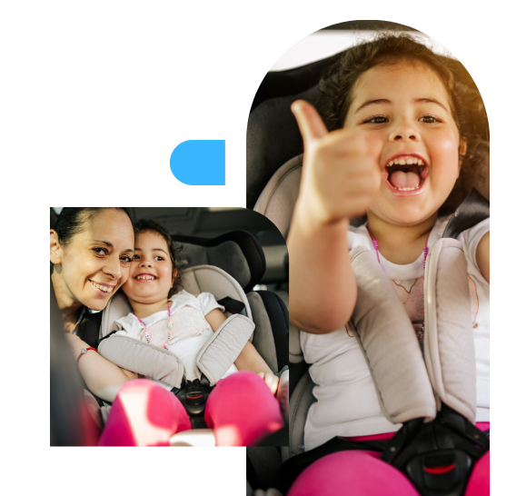 mom and daughter in car